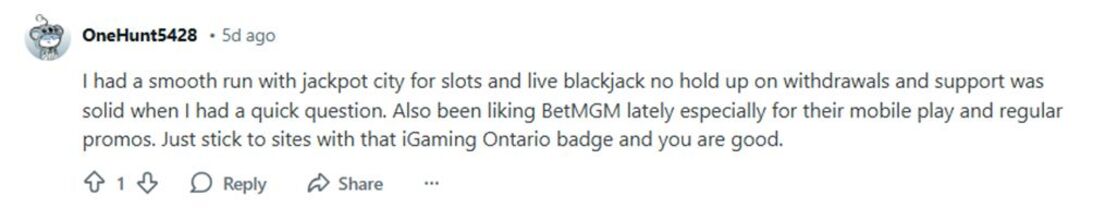 OneHunt review screen